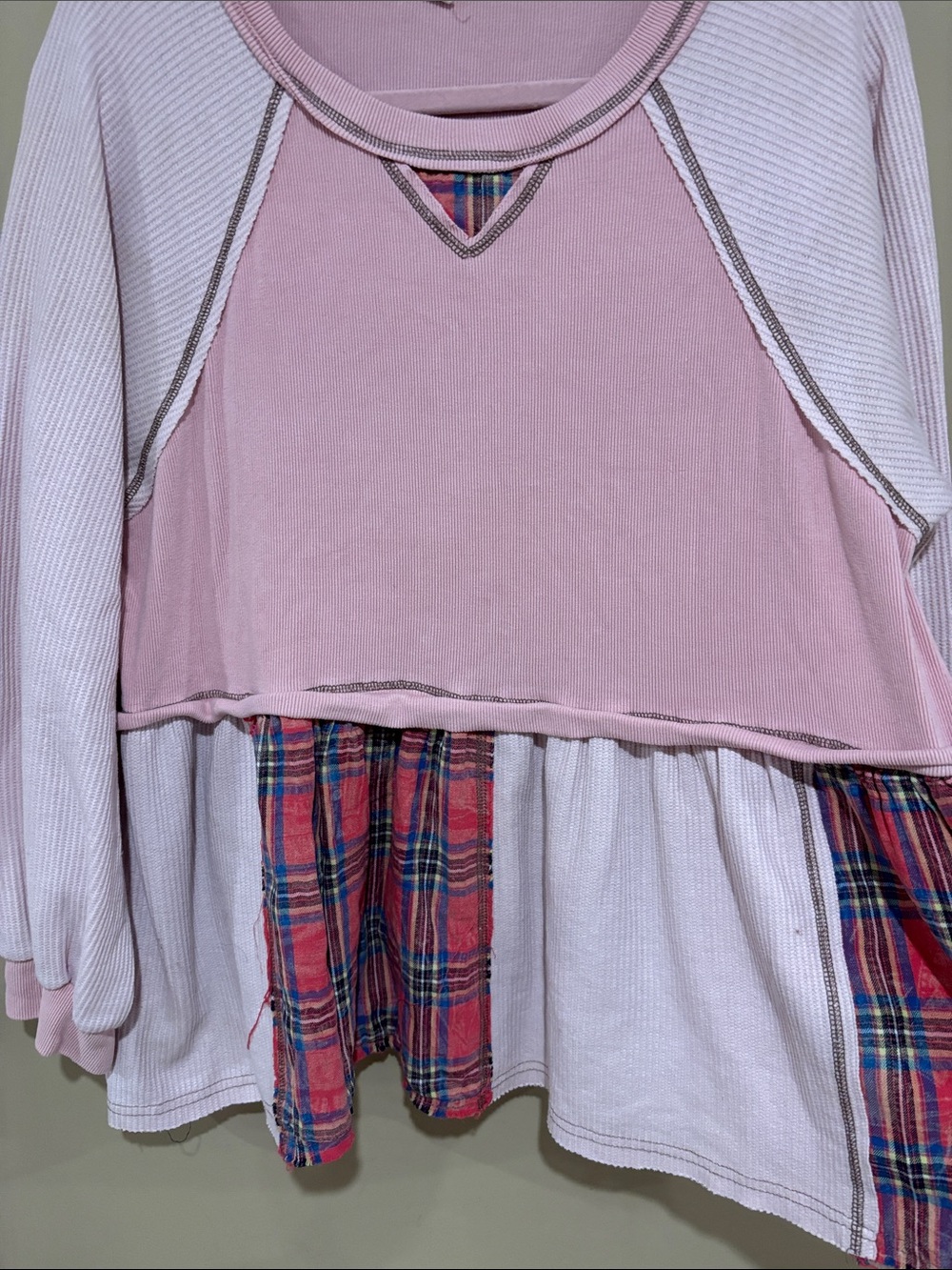 POL patchwork plaid pullover - Picture 4 of 5
